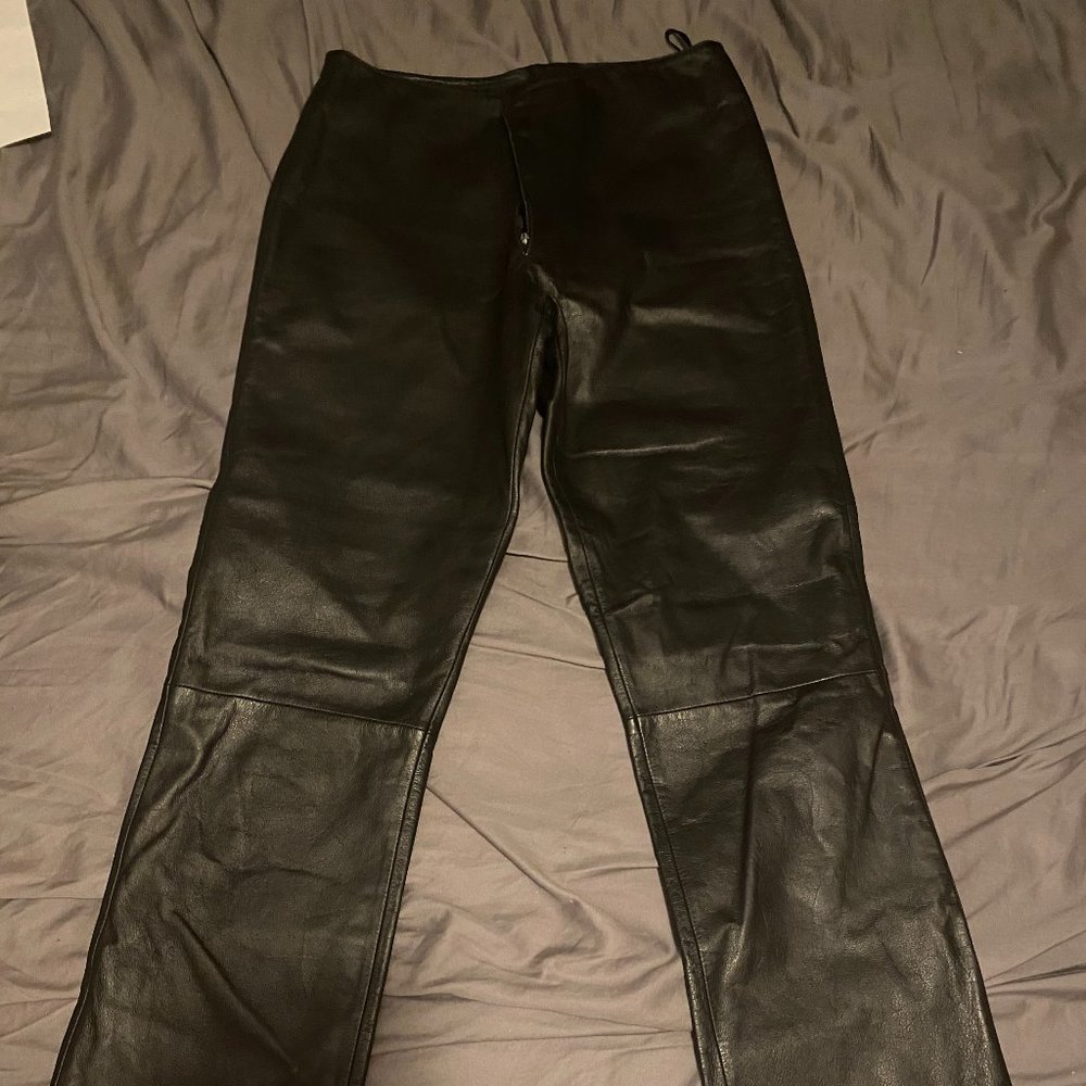 black leather pants